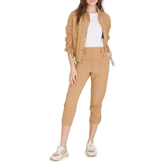 VERONICA BEARD Pants Brown Manisha Utilitarian Joggers Safari Trouser Size 6 - Picture 1 of 12